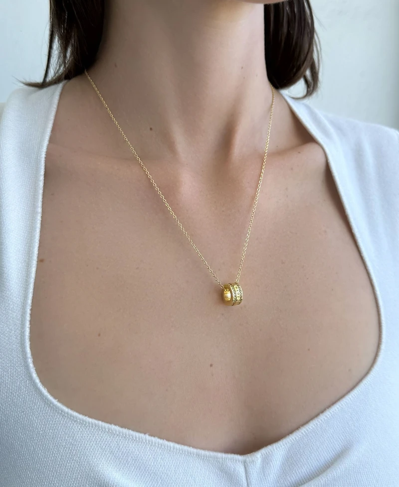 Adornia Gold Mama-Engraved Ring Necklace