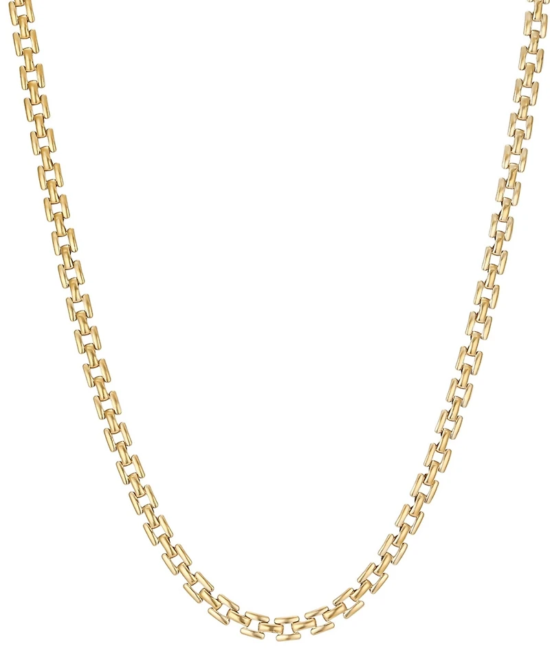 Adornia Tarnish Resistant Gold Grid Chain Necklace
