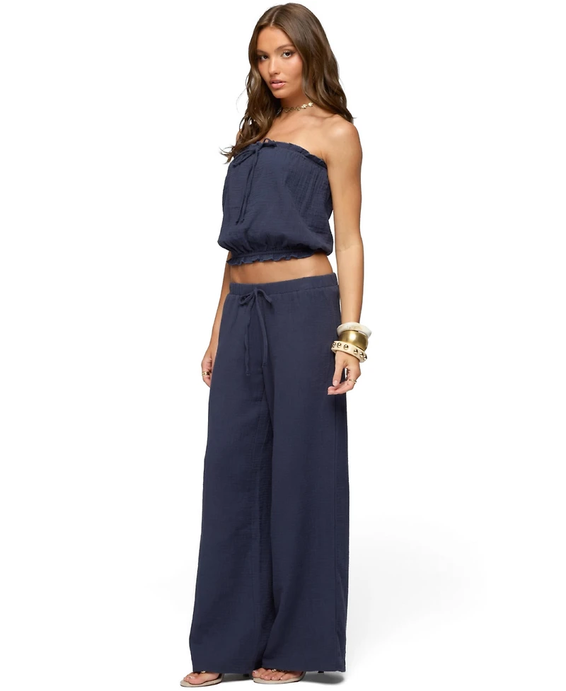 Edikted Women's Viktoria Wide Leg Gauze Pants