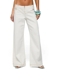 Edikted Women's Kianni Low Rise Wide Leg Jeans