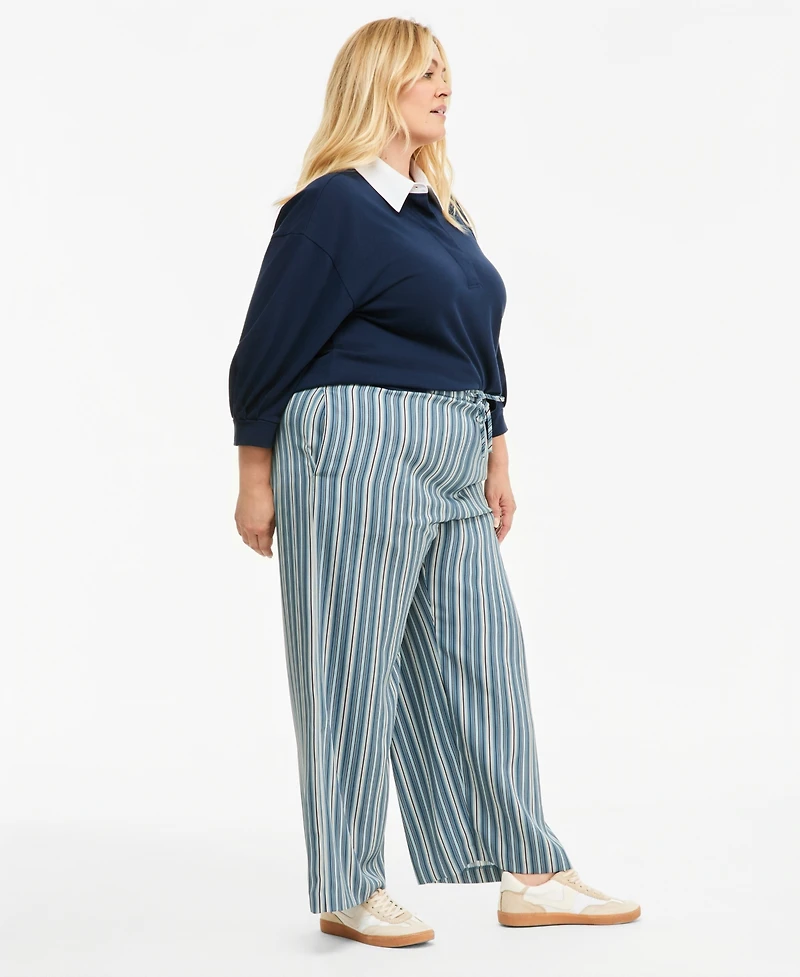 On 34th Trendy Plus Twill Wide-Leg Pants, Macy's Exclusive