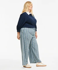On 34th Trendy Plus Twill Wide-Leg Pants, Macy's Exclusive
