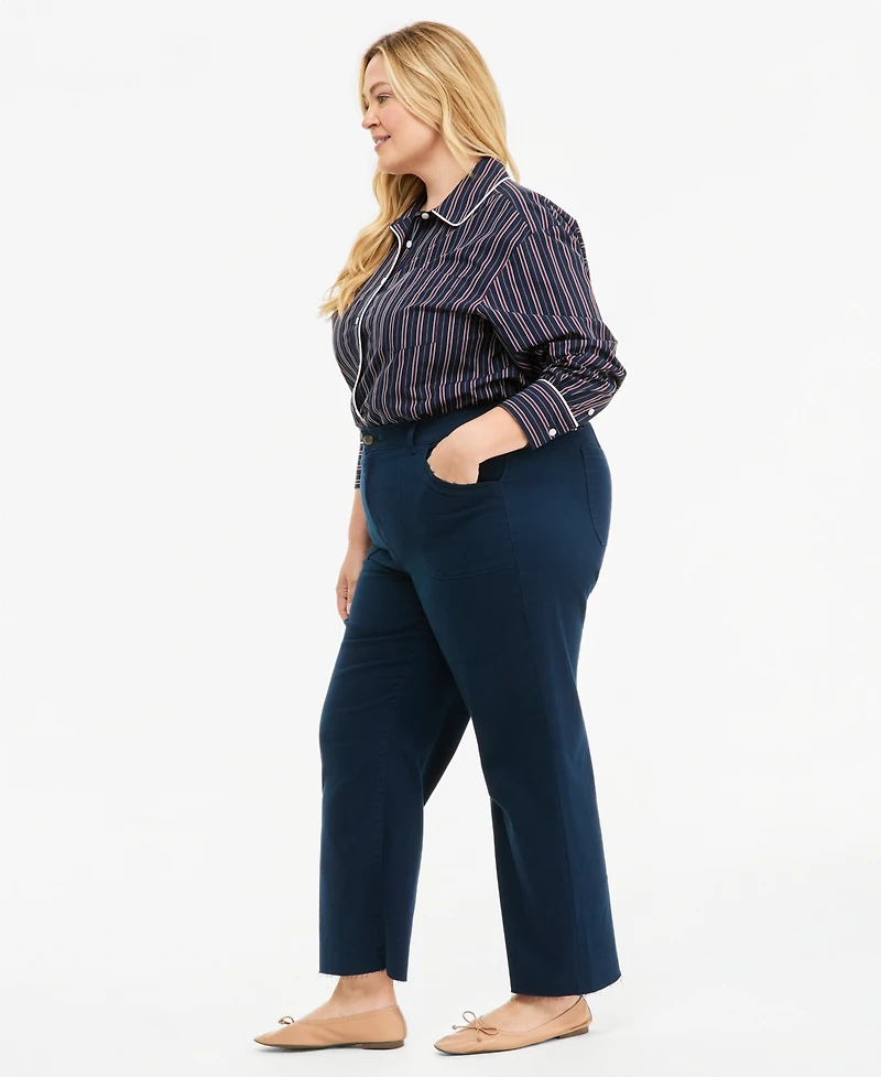 On 34th Plus Raw-Hem Straight-Leg Pants, Macy's Exclusive