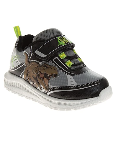 Universal Big Boys Jurassic World Light Up Fashion Sneakers Dinosaur Design Ready Easy On/Off Durable Comfort Fit