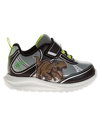 Universal Big Boys Jurassic World Light Up Fashion Sneakers Dinosaur Design Ready Easy On/Off Durable Comfort Fit