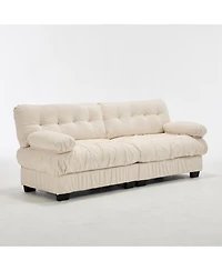 Clihome Modular Sectional Sofa, Deep Seat Cloud Couch with Plush Corduroy and Pillows
