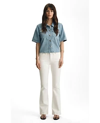 Mavi Jeans Women's Sydney High Rise Flare Off White Gold Premium