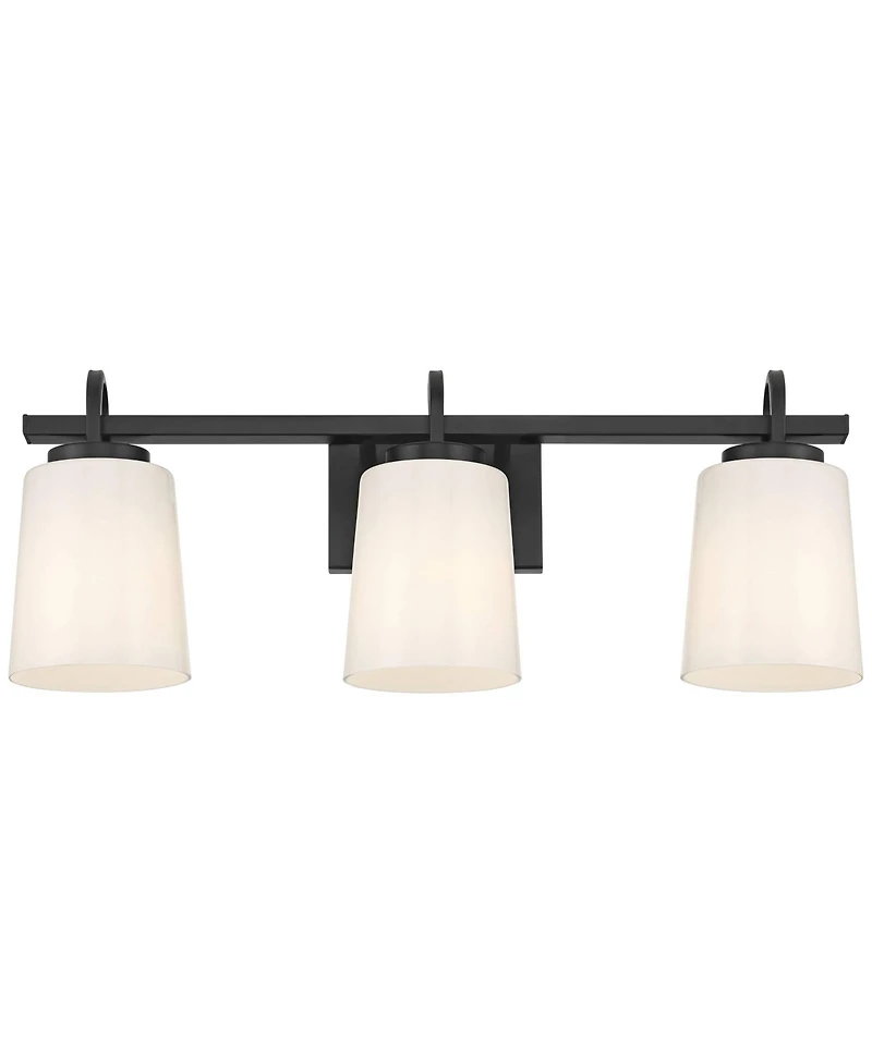 Possini Euro Design Barnes 24" High 3 Light Bathroom Vanity Wall Lamp Light Fixture Mount Over The Sink Mirror Hardwired