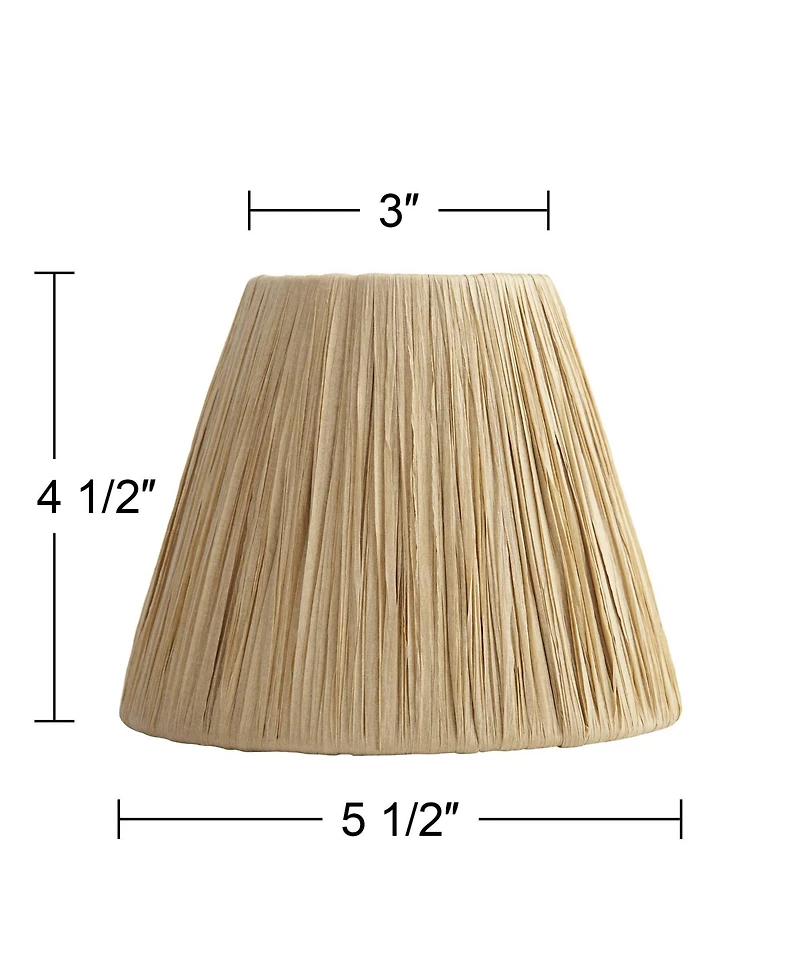 Springcrest 3" Top x 5 1/2" Bottom x 4 1/2" High x 4 1/2" Slant Lamp Shade Replacement Set of Empire Tapered Lafite Raffia Clip On Candelabra
