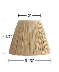 Springcrest 3" Top x 5 1/2" Bottom x 4 1/2" High x 4 1/2" Slant Lamp Shade Replacement Set of Empire Tapered Lafite Raffia Clip On Candelabra