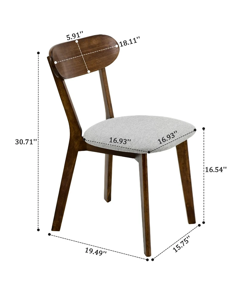 Rainsken Modern Dining Chairs Set of 4, Adjustable Foot Pads, Stable Reinforced Design, with Curved Backrest,for Dining Room, Study, Cafe
