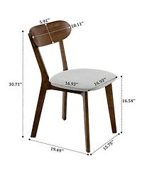 Rainsken Modern Dining Chairs Set of 4, Adjustable Foot Pads, Stable Reinforced Design, with Curved Backrest,for Dining Room, Study, Cafe