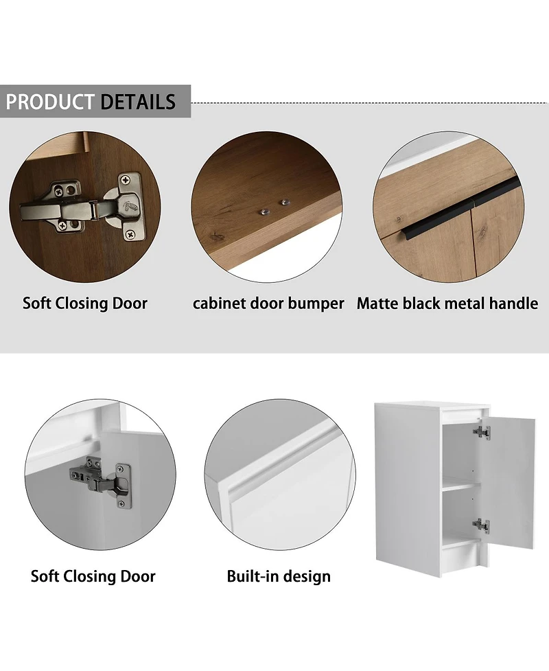 Sillysis Freestanding Double Bathroom Vanity Set with Ceramic Sinks, Plywood Cabinets, Center Storage for Modern Bathrooms