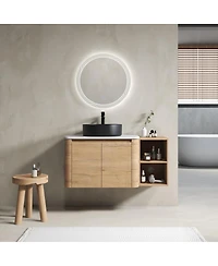 Sillysis Wall Mounted Bathroom Vanity with Ceramic Vessel Sink