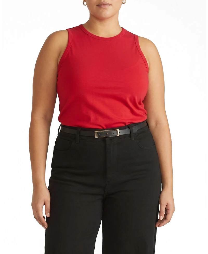 Universal Standard Womens Plus Cai High Neck Tank