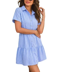 Cupshe Women's Park Vip Striped Mini Beach Dress