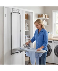 Ecooso Slim Over-the-Door Hanging Ironing Board with Cotton Cover, 35-in Surface