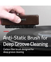Fluance Vinyl Record and Stylus Cleaning Kit with Anti-Static Carbon Fiber Brush and Stylus Brush