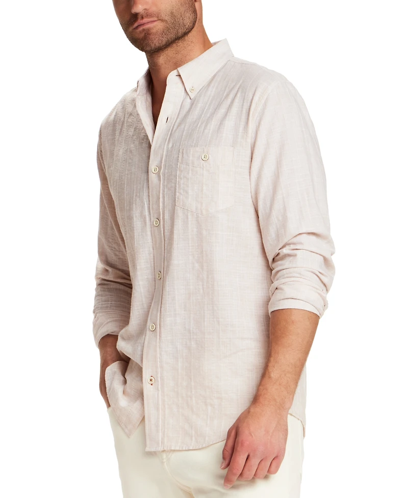 Weatherproof Vintage Men's Vertical Dobby Long-Sleeve Shirt