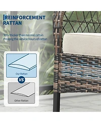 gaomon 3-Piece Patio Furniture Set 2 Rocking Chairs and Glass Table, Outdoor Wicker Seating