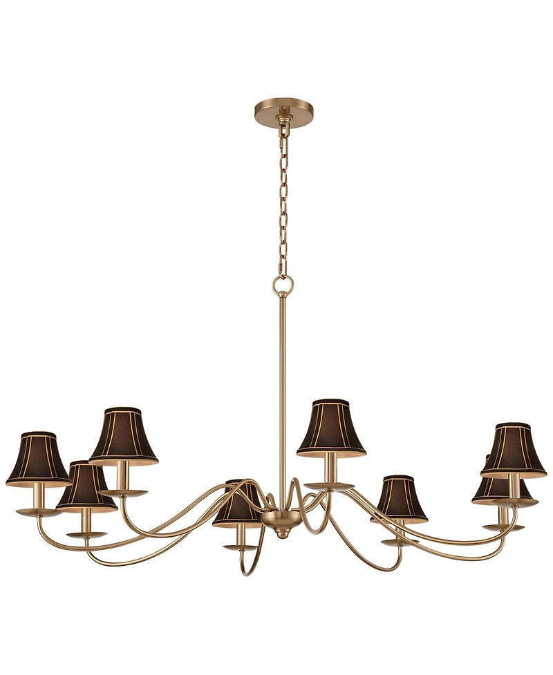 Franklin Iron Works Marinec 42inch Wide Soft Gold 8-Light Chandelier with Shades