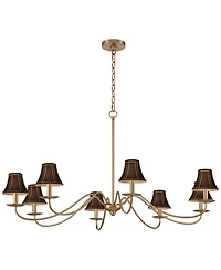 Franklin Iron Works Marinec 42inch Wide Soft Gold 8-Light Chandelier with Shades
