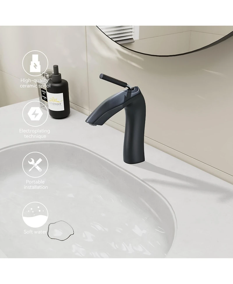 Midola Single Handle Lavatory Basin Sink Faucet with Solid Brass Body for Bathroom