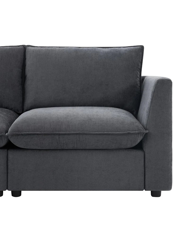 Streamdale Furniture 98'' Modular U-Shaped Sectional Sofa with Storage Ottoman and Charging Ports