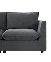 Streamdale Furniture 98'' Modular U-Shaped Sectional Sofa with Storage Ottoman and Charging Ports