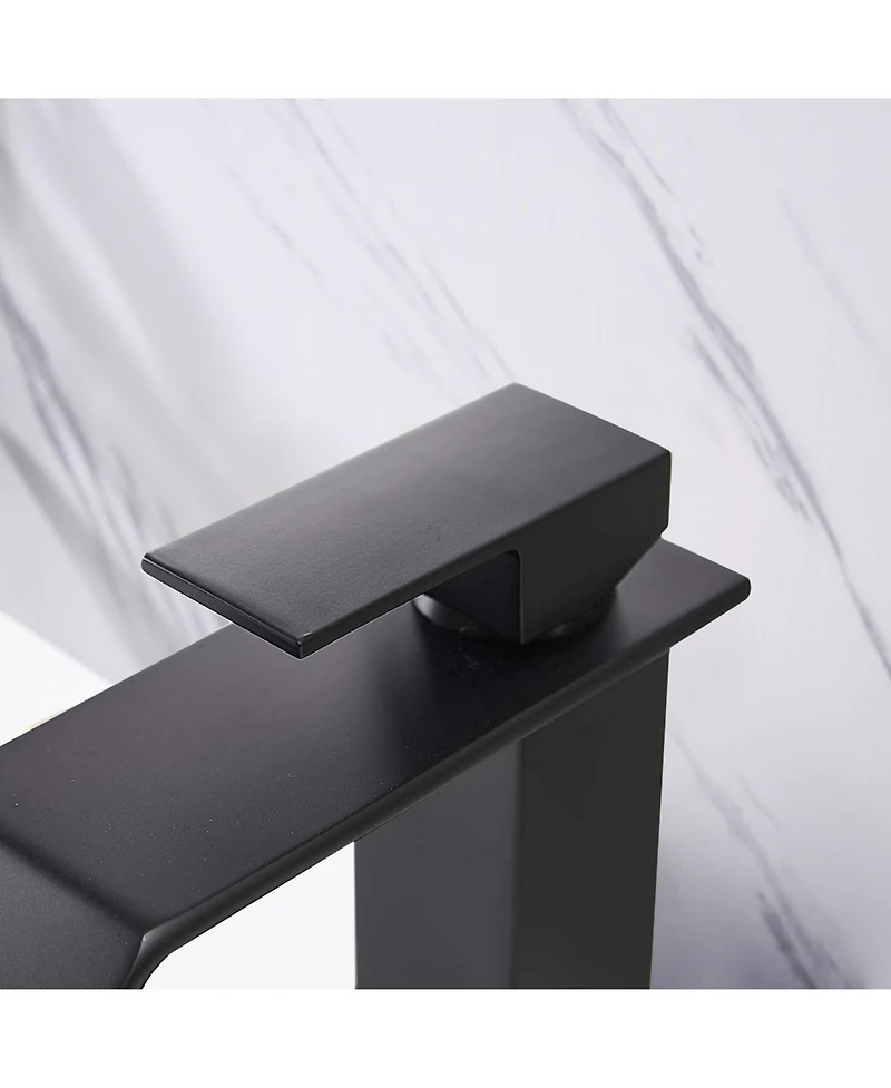 Midola Waterfall Spout Bathroom Faucet,Single Handle Bathroom Vanity Sink Faucet