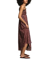Lucky Brand Women's Print V-Neck Mix Midi Dress