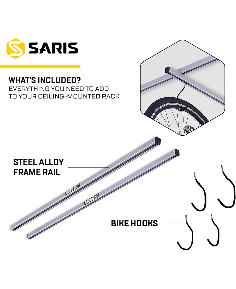 Saris Cycle Glide Ceiling Bike Rack Add-on for 2 Extra Bikes