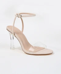 Berness Women's Nature Clear Strap Heel Sandals