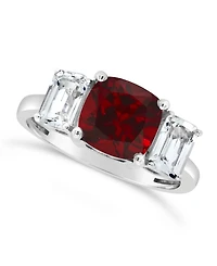 Garnet (2-3/4 ct. t.w.) and White Topaz (1-3/8 t.w) Ring Sterling Silver