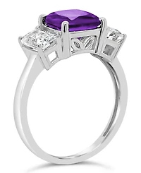 Gemstone and White Topaz (1-3/8 ct. t.w) Ring Sterling Silver