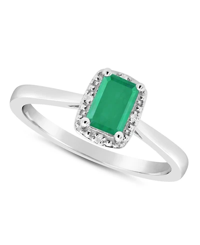 Emerald (5/8 ct. t.w.) and Diamond Accent Ring Sterling Silver