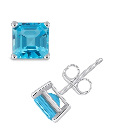 Swiss Blue Topaz (-3/ ct. t.w.) Stud Earrings in Sterling Silver