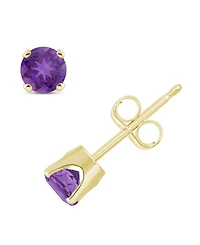 Gemstone Stud Earrings 14K Yellow Gold