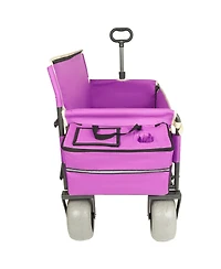 Streamdale Furniture 3-in-1 Heavy-Duty Folding Wagon Cart with Bench Seat 500lbs