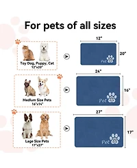 Aronkl Quick Dry Super Absorbent Pet Feeding Mat Non-Slip Waterproof Floor Protector for Dogs Cats