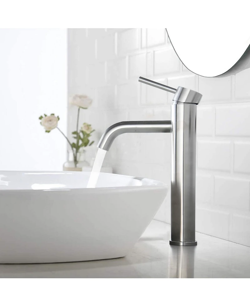 Phying Modern Brushed Nickel Bathroom Faucet Single Hole Single Handle Vanity Sink Faucet for Bathroom Home Decoration