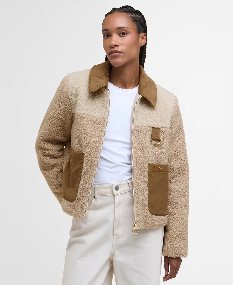 Barbour Women's Malena Collared Cropped Fleece Jacket