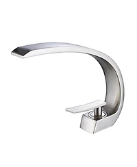 Midola Brushed Nickel Bathroom Faucet,Faucet for Bathroom Sink, Single Hole Bathroom Faucet Modern Single Handle Vanity Basin Faucet