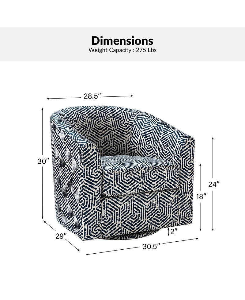 Hulala Home Amiir Upholstered Swivel Accent Chair