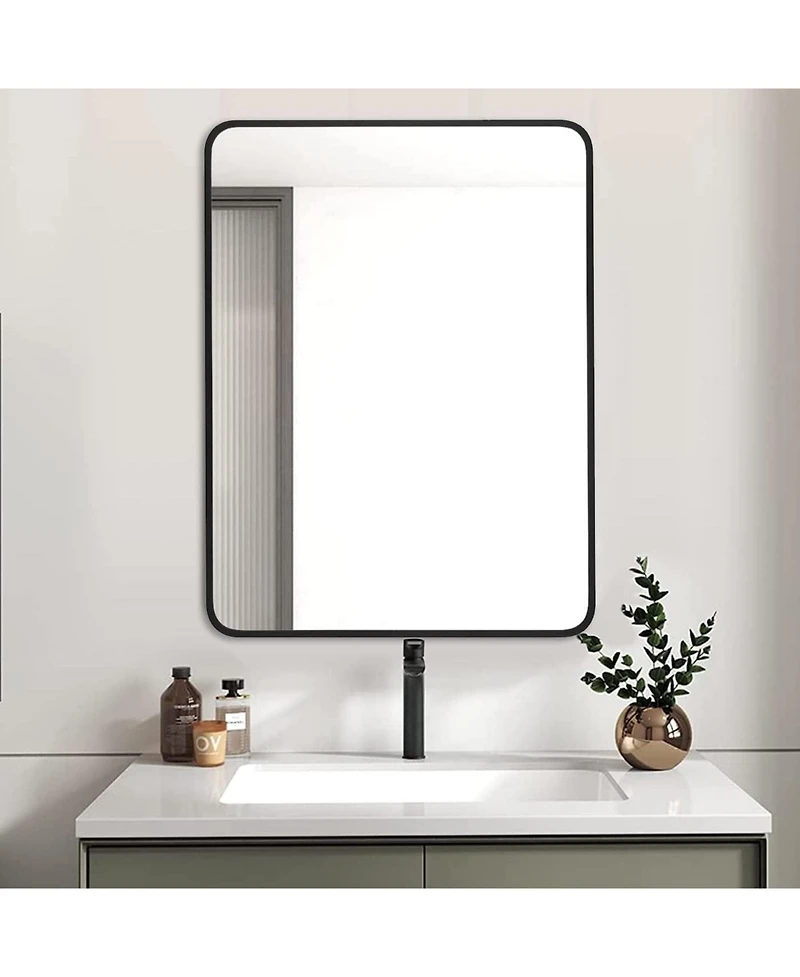 Midola 24x32 Inch Metal Framed Rectangular Bathrrom Mirror for Home Bathroom Wall