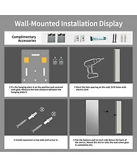 Midola 59 x 16 Inch Rectangular Full-Length Wall Mirror, Copper-Free Silver Glass with Shatter-Resistant Backing for Bedroom and Closet