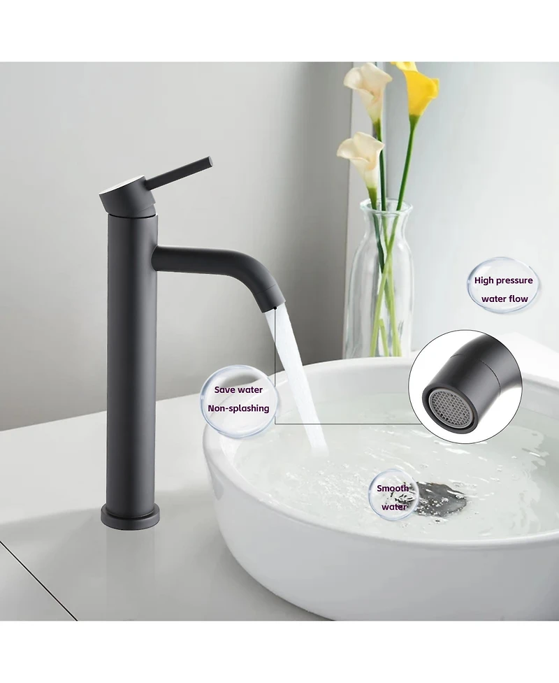Midola Bathroom Modern Tall Faucets Single Handle One Hole Lavatory Bathroom Sink Faucet for Bathroom