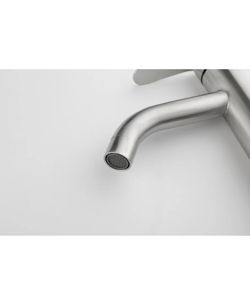 Midola Brushed Nickel Single Handle Bathroom Vanity Sink Faucet Stainless Steel with Modern Design for Bathroom