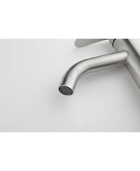 Midola Brushed Nickel Single Handle Bathroom Vanity Sink Faucet Stainless Steel with Modern Design for Bathroom