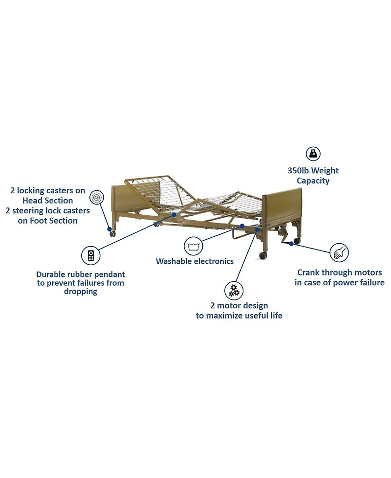 Invacare Homecare Bed Semi Electric Hospital Bed for Home Use